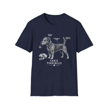 Anatomy Of A Patterdale Terrier Tee - Navy