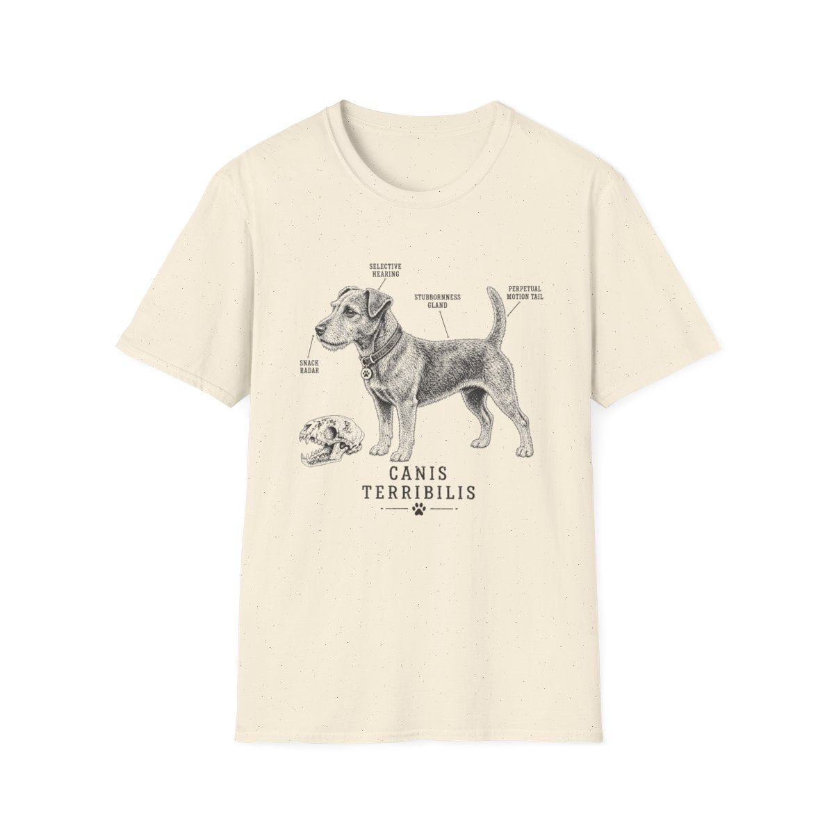 Anatomy Of A Patterdale Terrier Tee - Natural