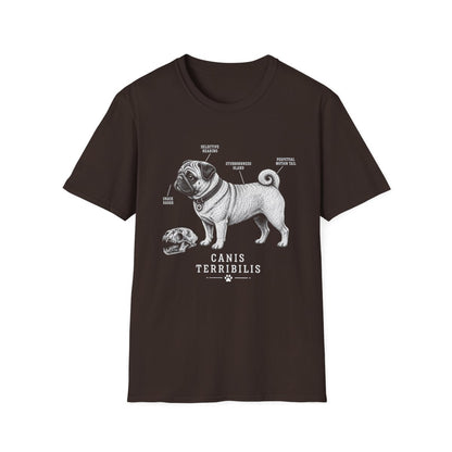 Anatomy Of A Pug Tee - Dark Chocolate