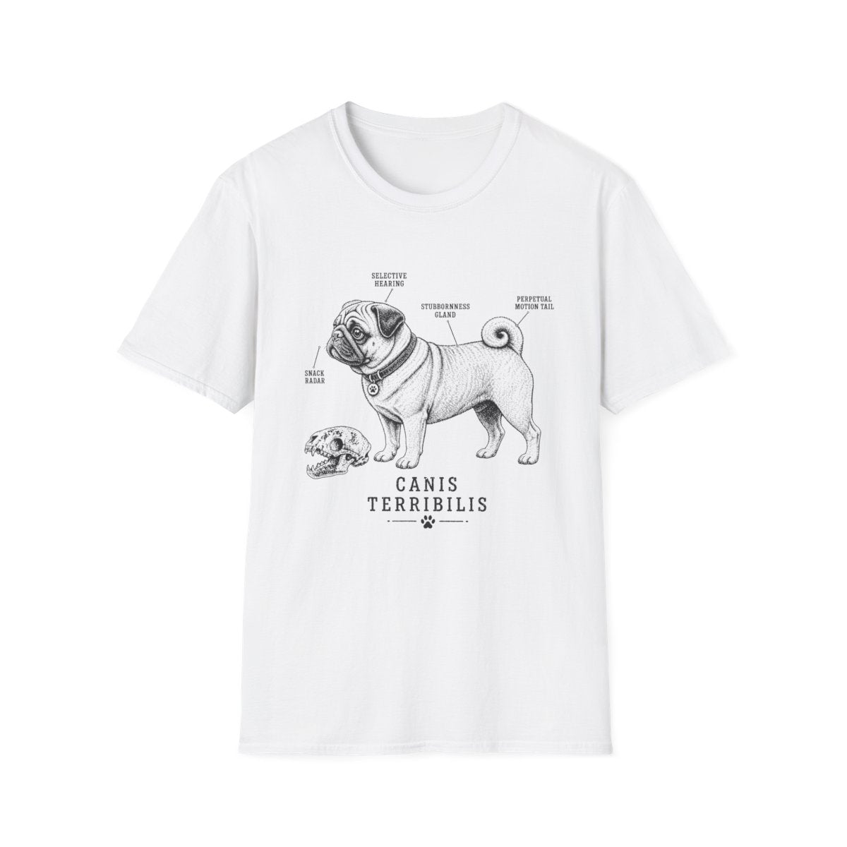 Anatomy Of A Pug Tee - White