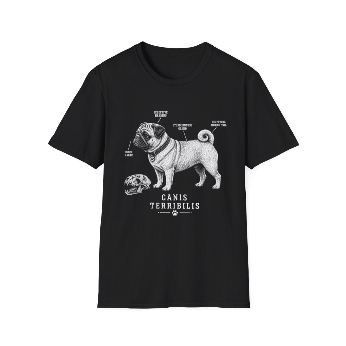 Anatomy Of A Pug Tee - Black