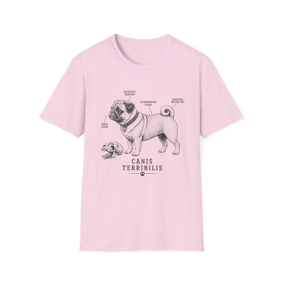 Anatomy Of A Pug Tee - Light Pink