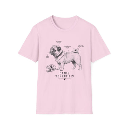 Anatomy Of A Pug Tee - Light Pink