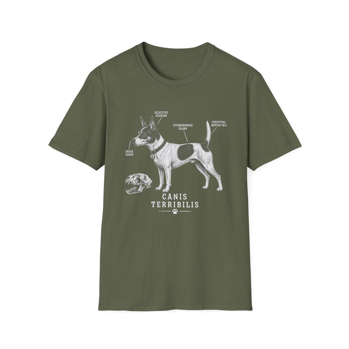 Anatomy Of A Rat Terrier Tee - Military Green