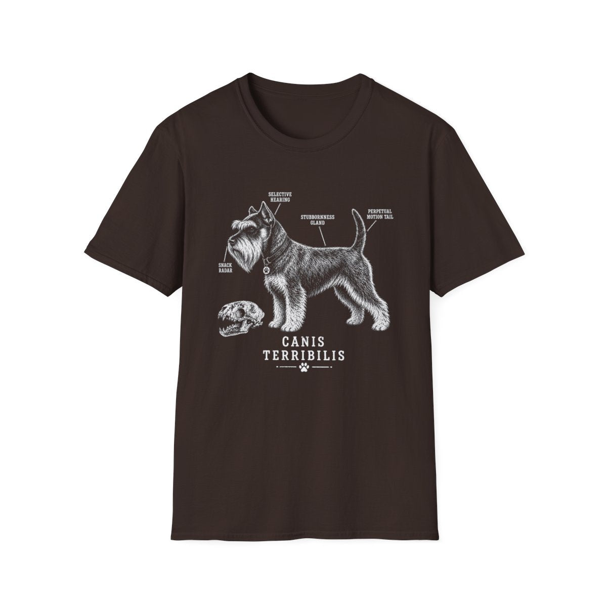 Anatomy Of A Schnauzer Tee - Dark Chocolate