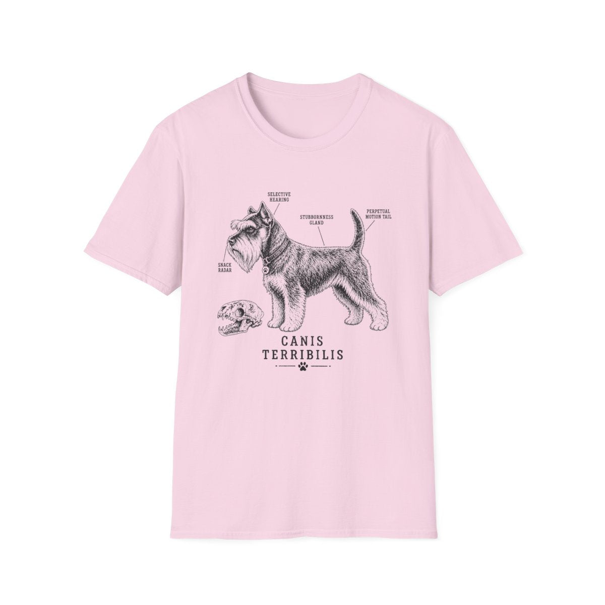 Anatomy Of A Schnauzer Tee - Light Pink