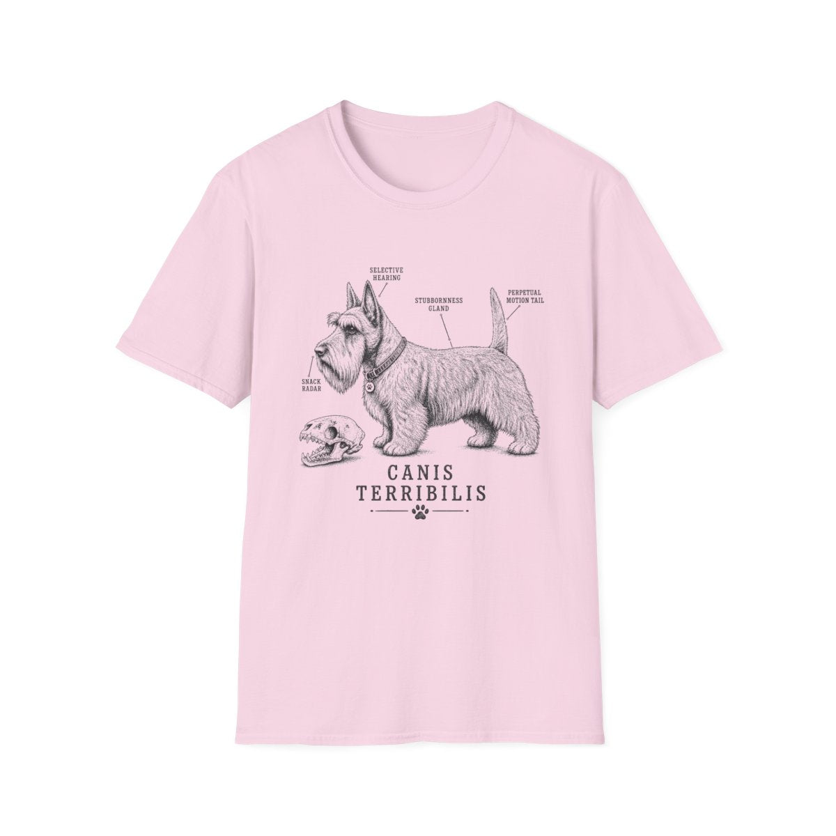 Anatomy Of A Scottish Terrier Tee - Light Pink