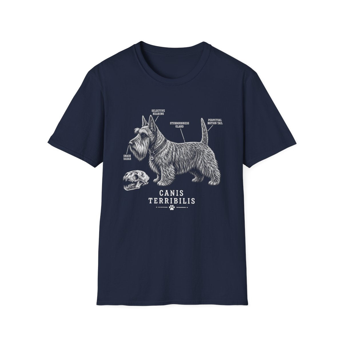 Anatomy Of A Scottish Terrier Tee - Navy