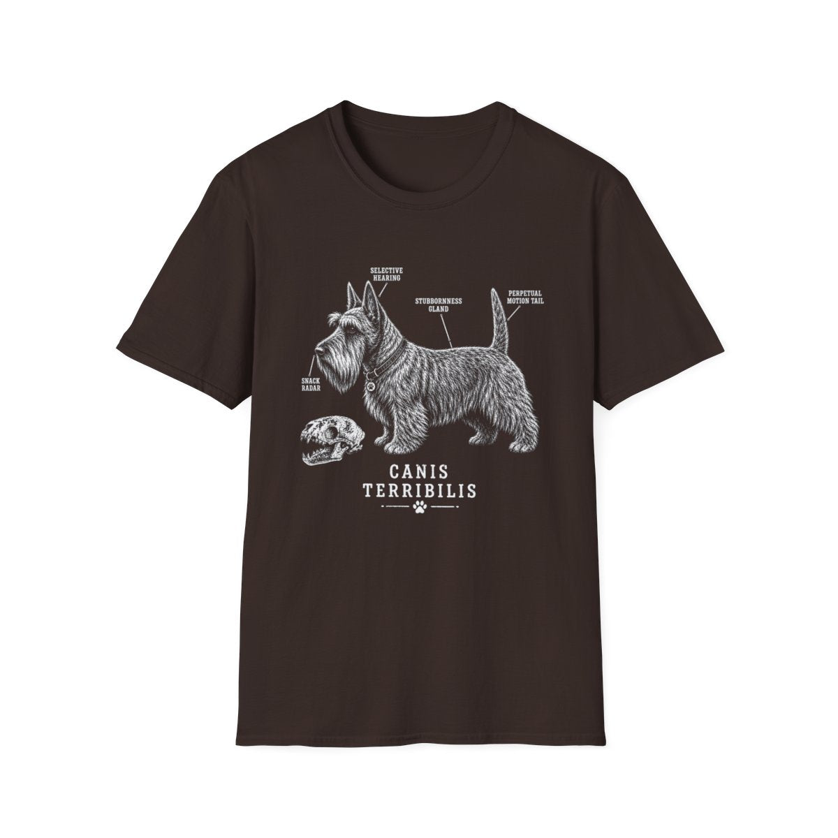 Anatomy Of A Scottish Terrier Tee - Dark Chocolate