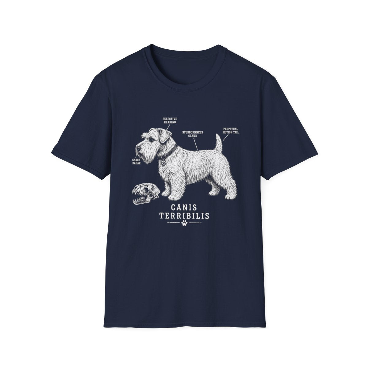 Anatomy Of A Sealyham Terrier Tee - Navy