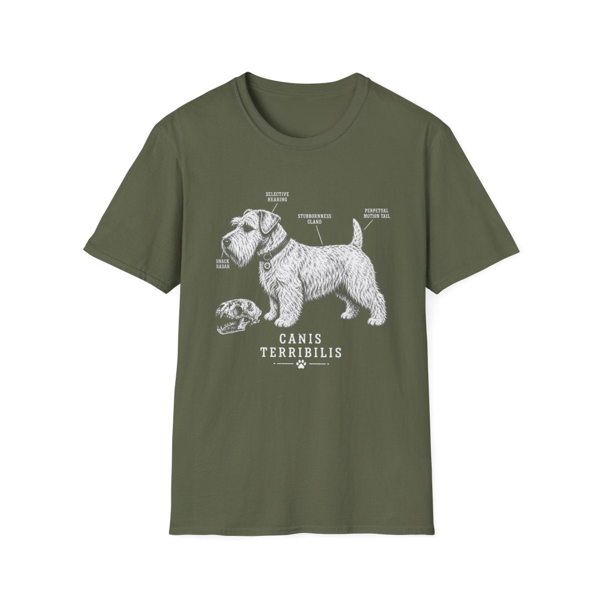 Anatomy Of A Sealyham Terrier Tee - Military Green