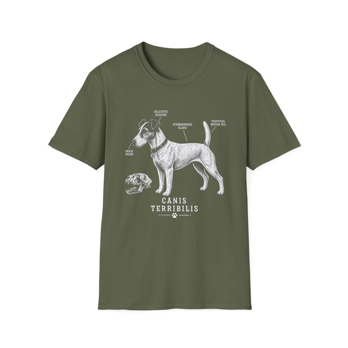Anatomy Of A Smooth Fox Terrier Tee - Military Green