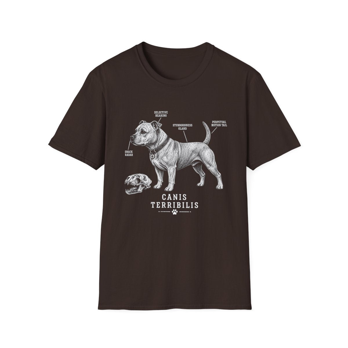 Anatomy Of A Staffordshire Bull Terrier Tee - Dark Chocolate