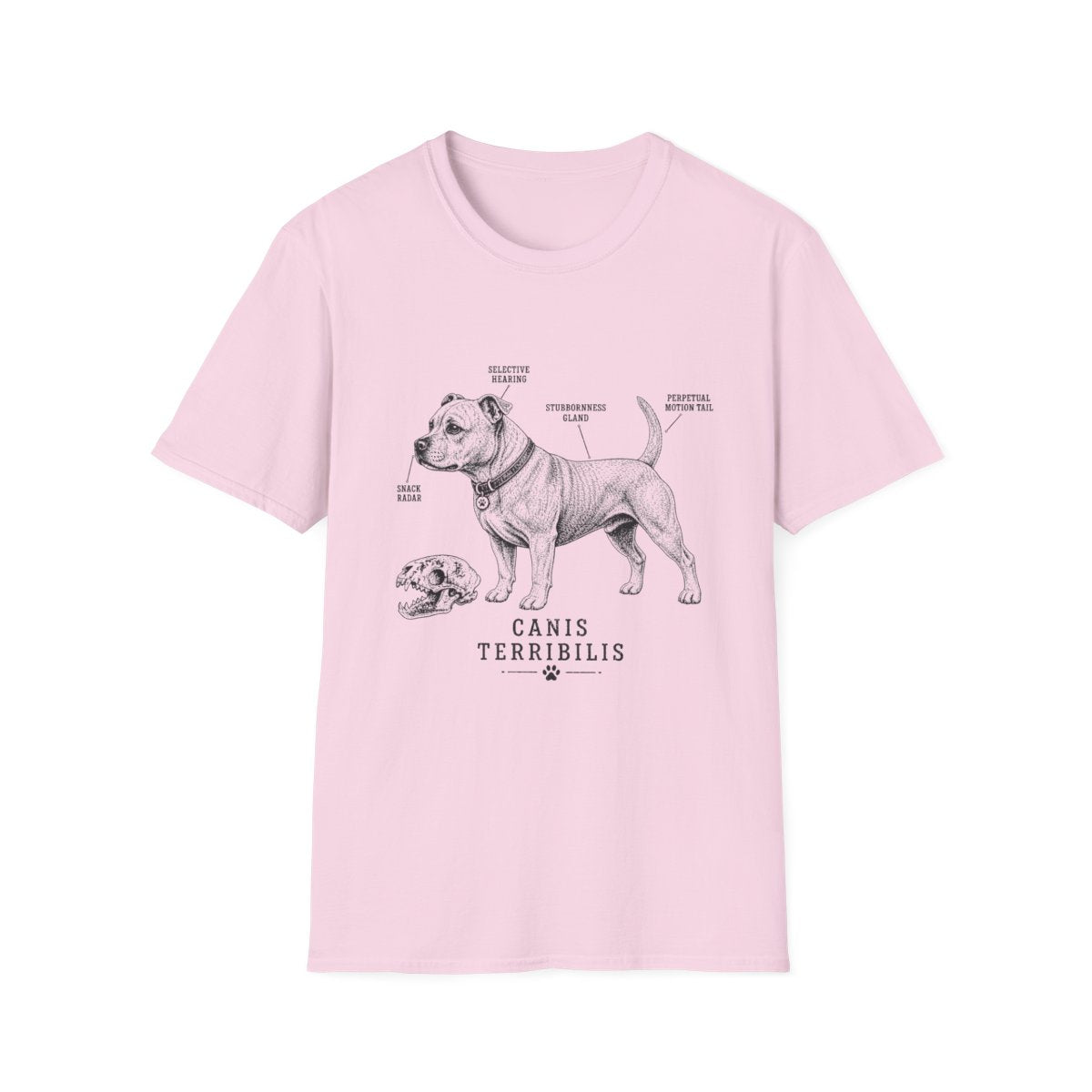 Anatomy Of A Staffordshire Bull Terrier Tee - Light Pink