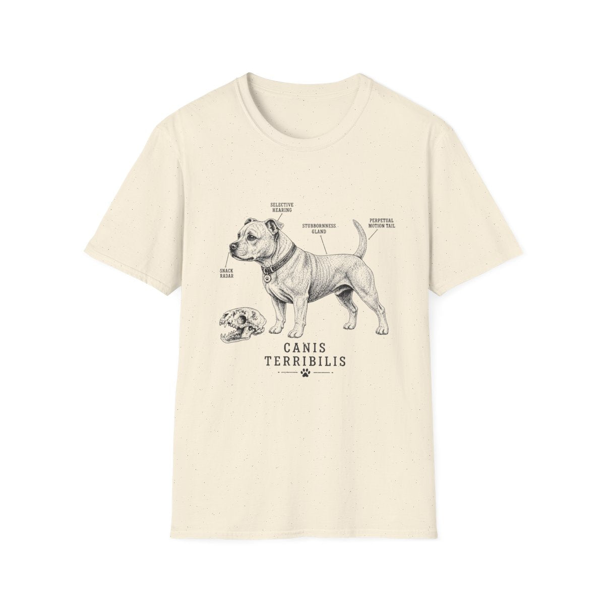 Anatomy Of A Staffordshire Bull Terrier Tee - Natural