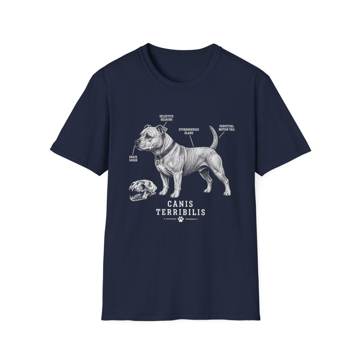 Anatomy Of A Staffordshire Bull Terrier Tee - Navy