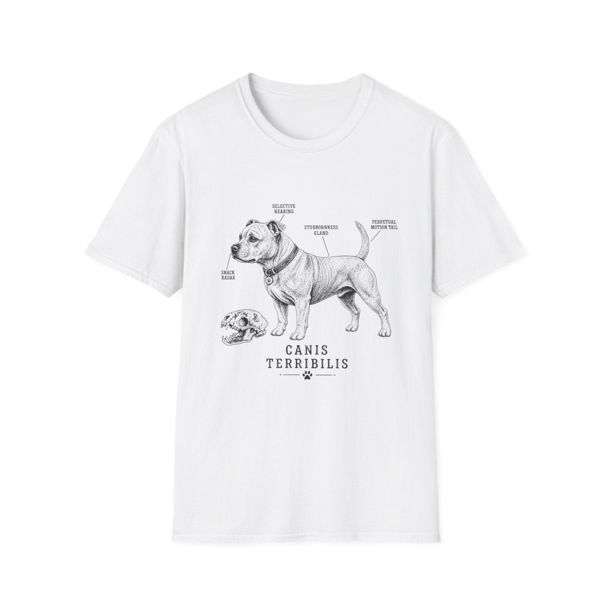 Anatomy Of A Staffordshire Bull Terrier Tee - White