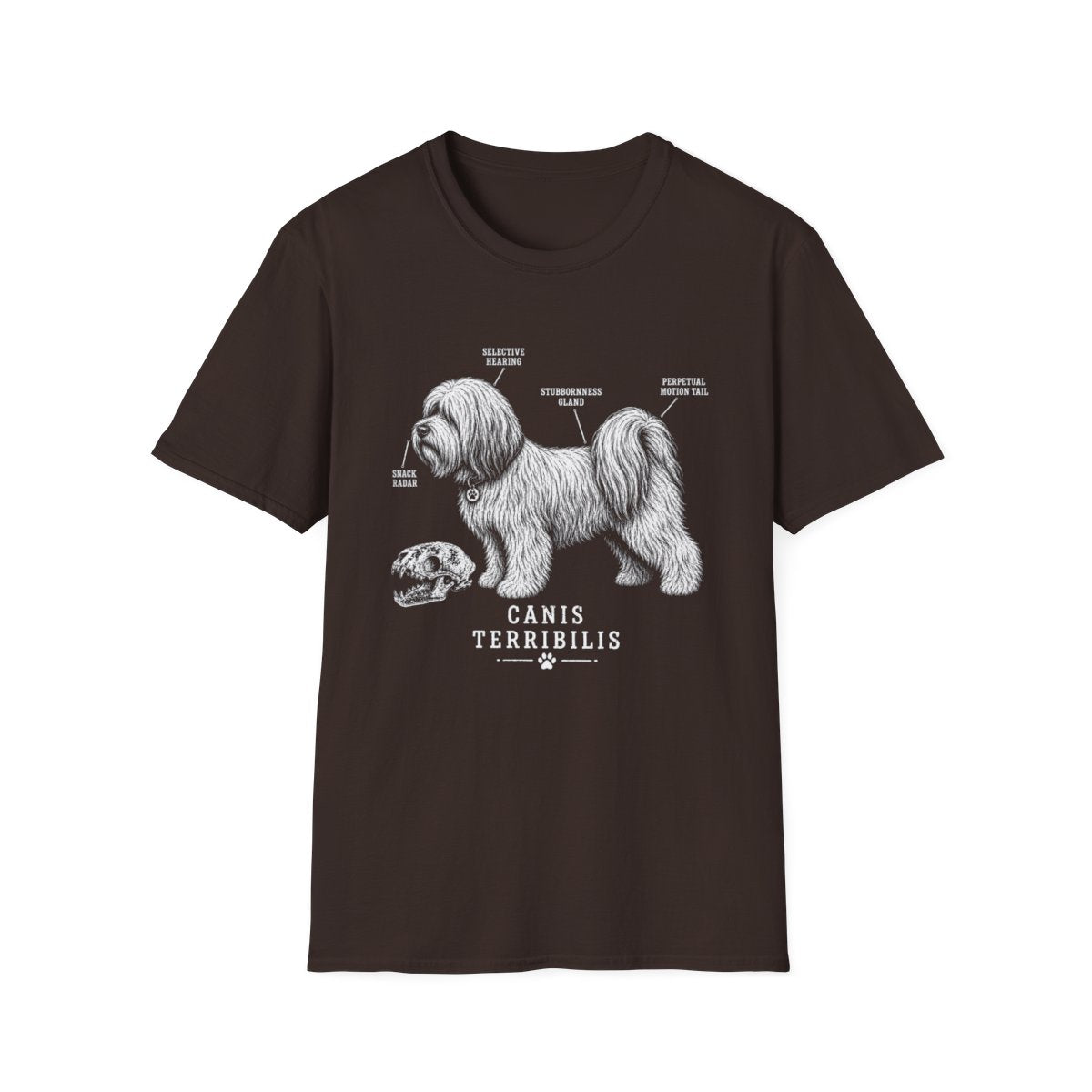 Anatomy Of A Tibetan Terrier Tee - Dark Chocolate