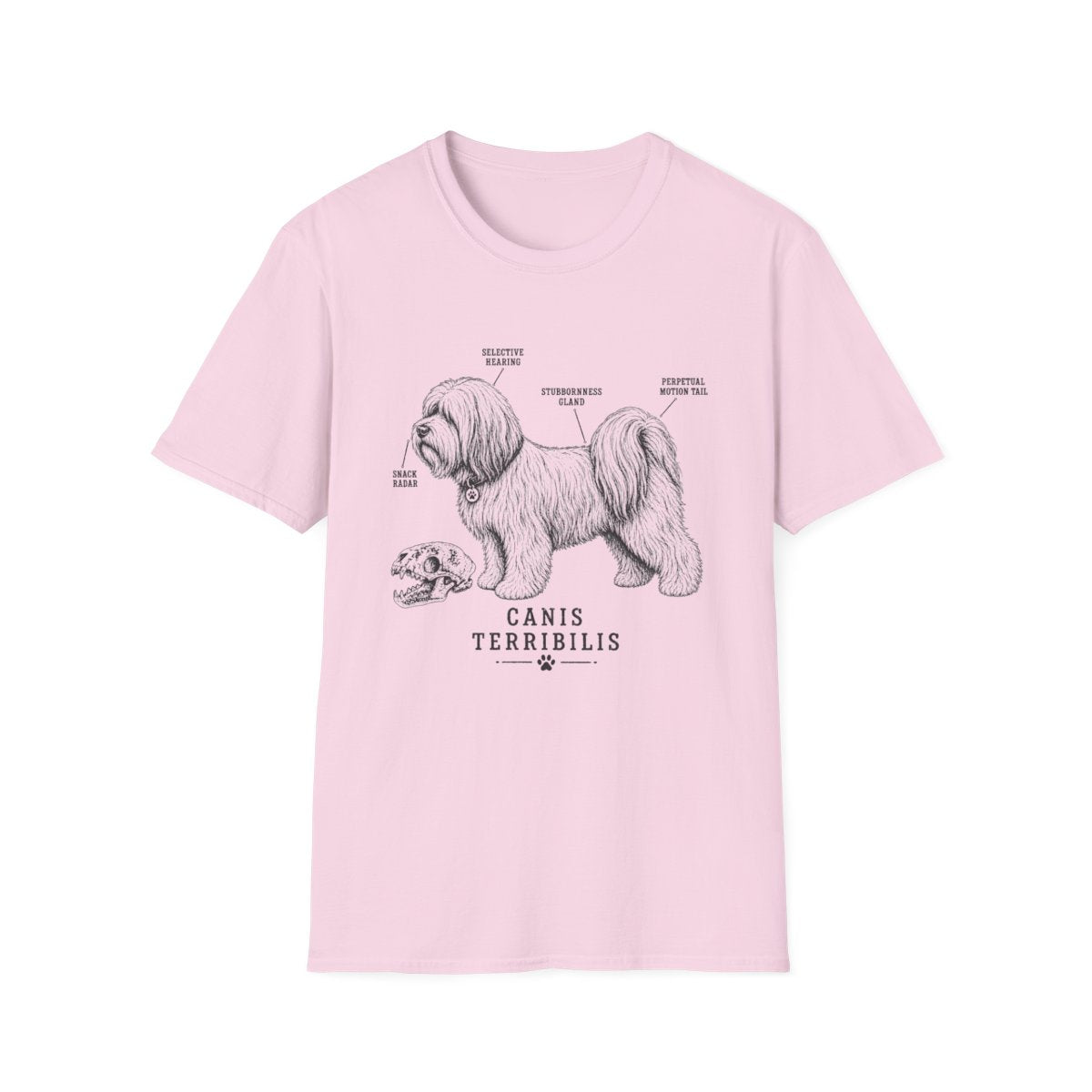 Anatomy Of A Tibetan Terrier Tee - Light Pink