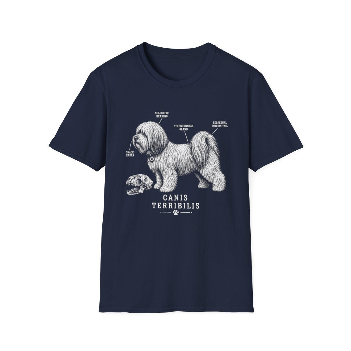 Anatomy Of A Tibetan Terrier Tee - Navy