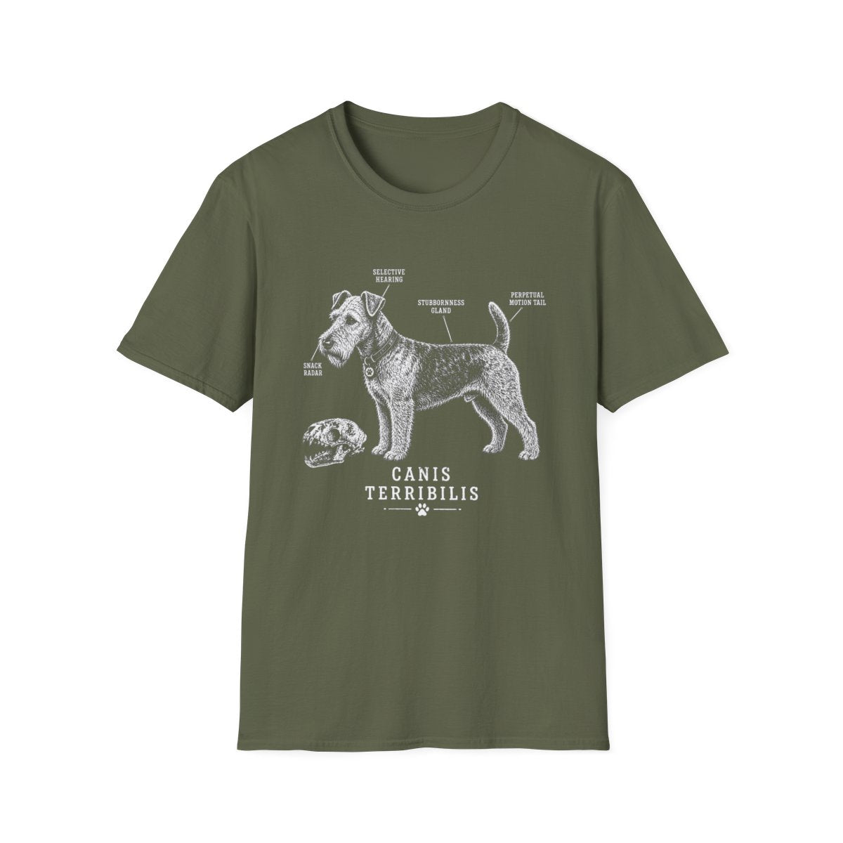 Anatomy Of A Welsh Terrier Tee - Military Green