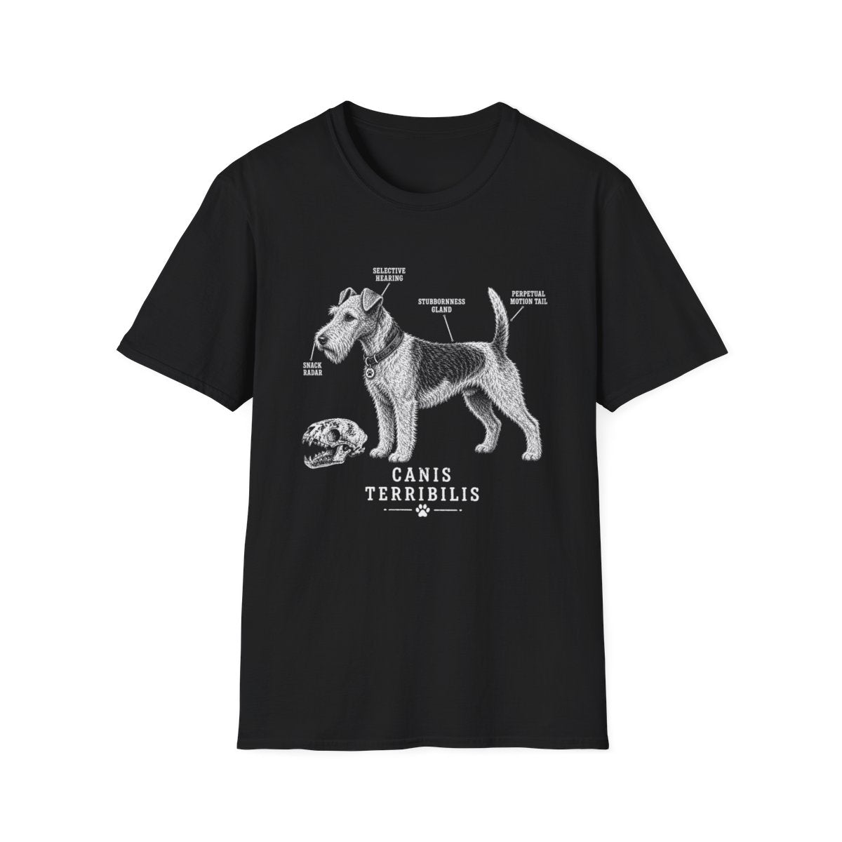 Anatomy Of A Wire Fox Terrier Tee - Black