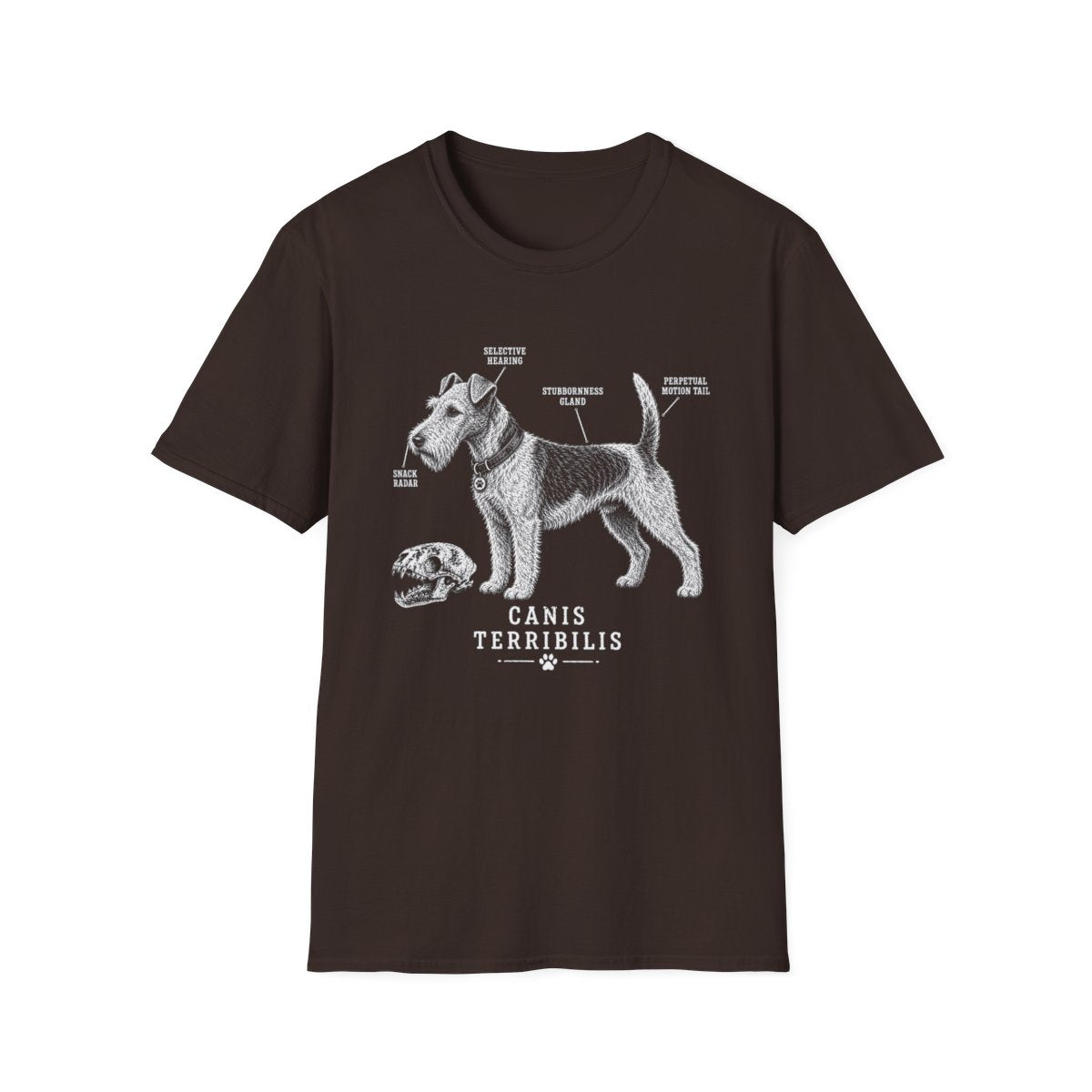 Anatomy Of A Wire Fox Terrier Tee - Dark Chocolate