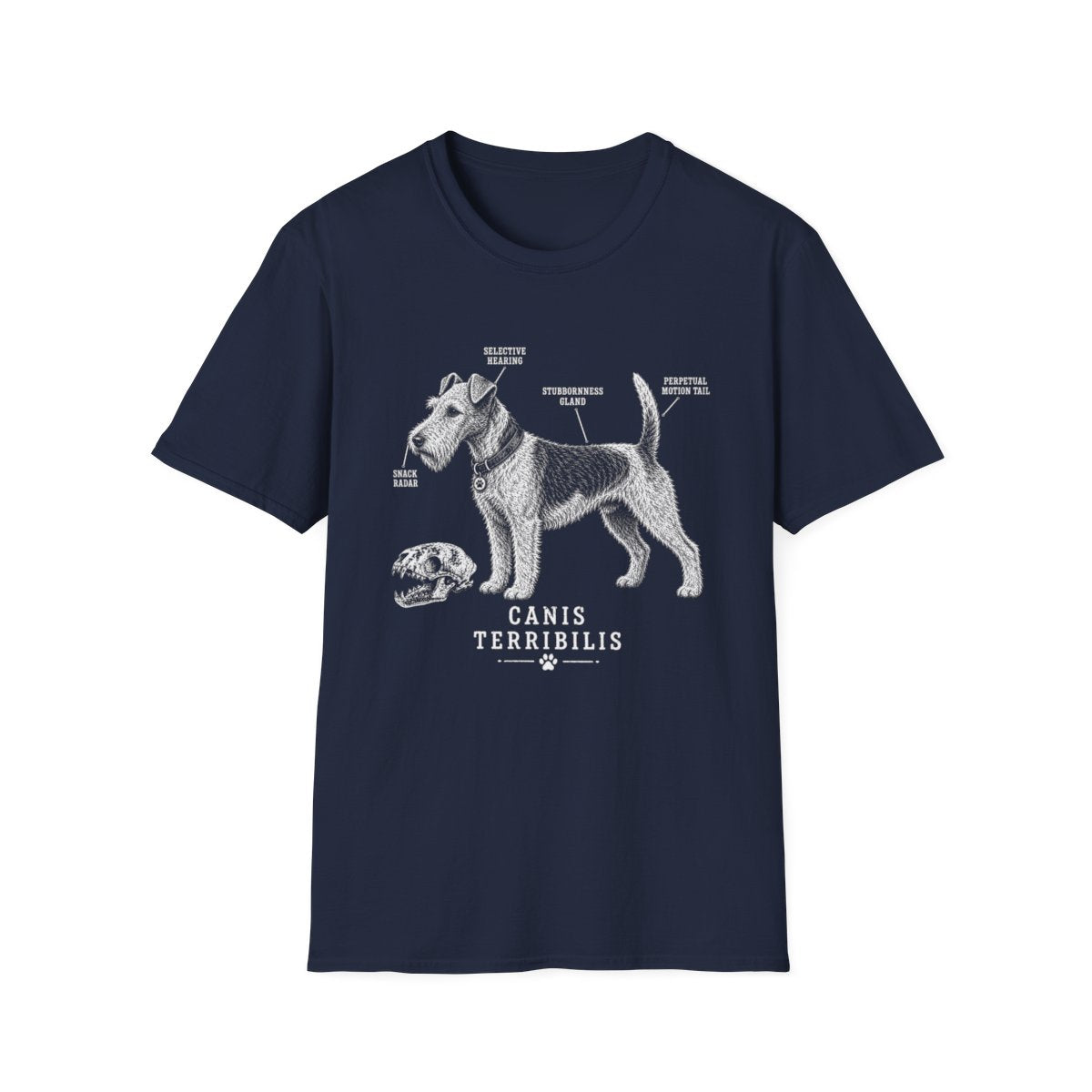 Anatomy Of A Wire Fox Terrier Tee - Navy