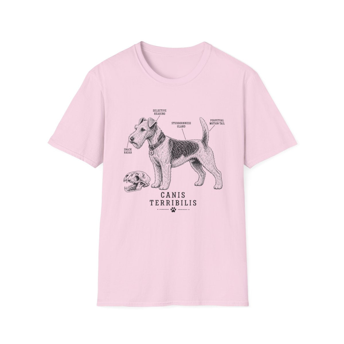 Anatomy Of A Wire Fox Terrier Tee - Light Pink