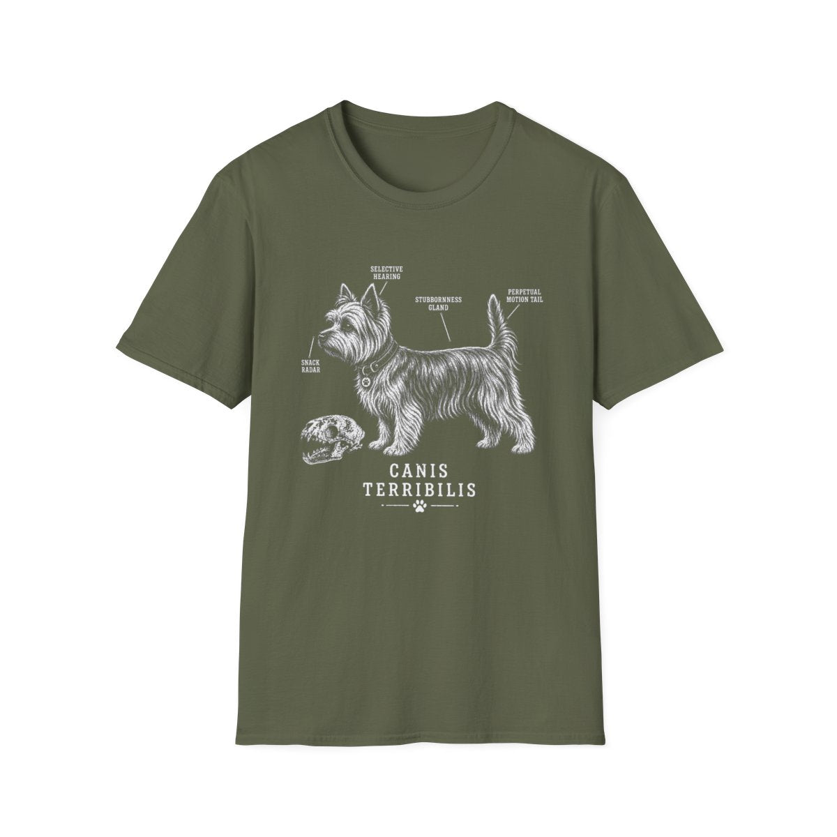 Anatomy Of A Yorkshire Terrier Tee - Military Green