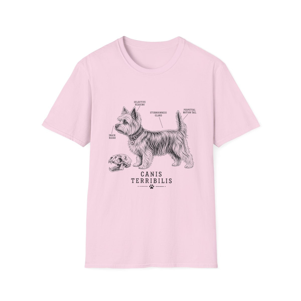 Anatomy Of A Yorkshire Terrier Tee - Light Pink