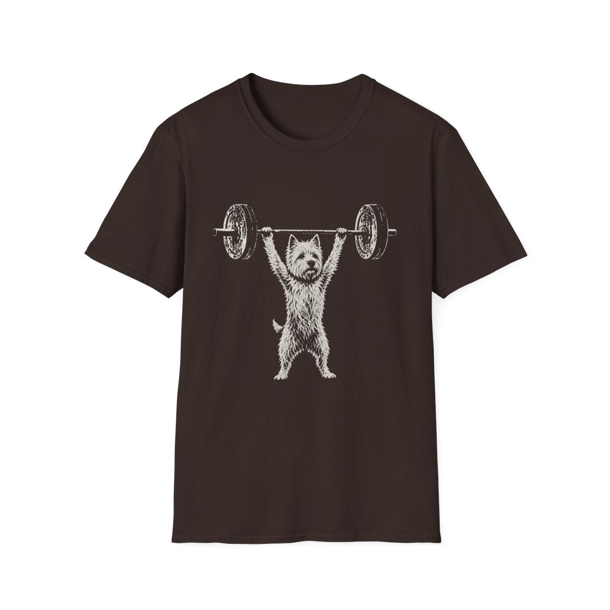 Australian Terrier Powerlifting Tee - Dark Chocolate