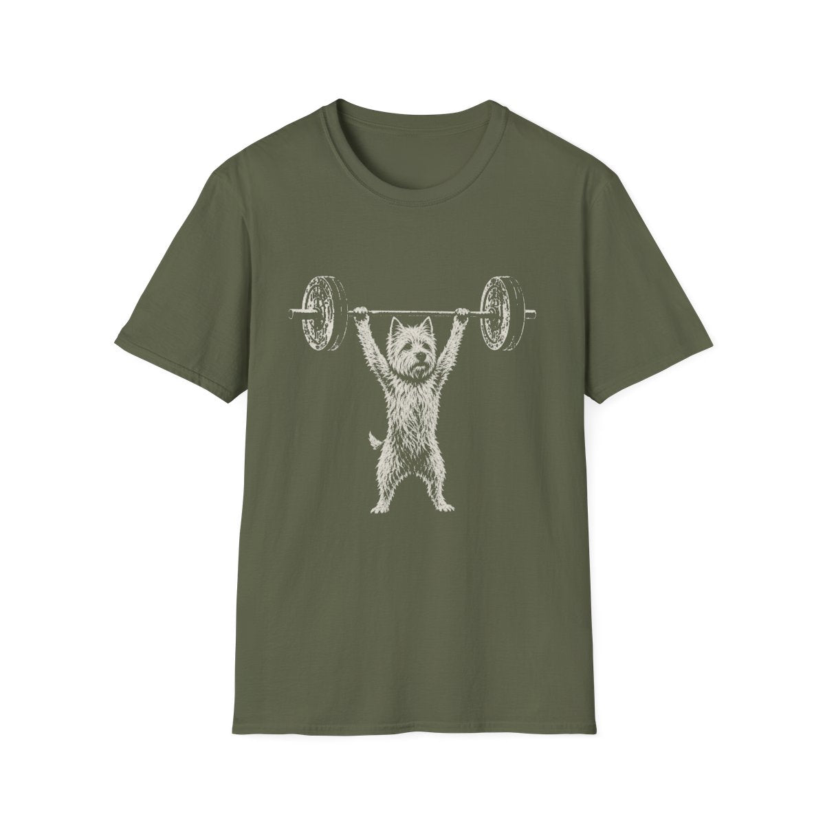 Australian Terrier Powerlifting Tee - Military Green