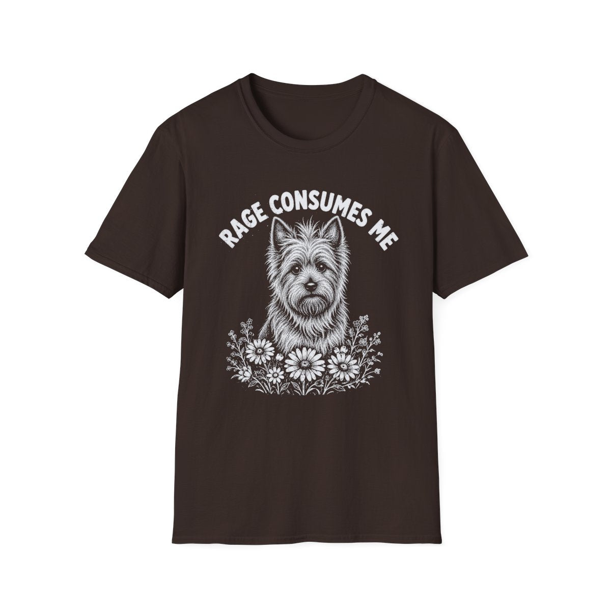 Australian Terrier Rage Consumes Me Tee - Dark Chocolate