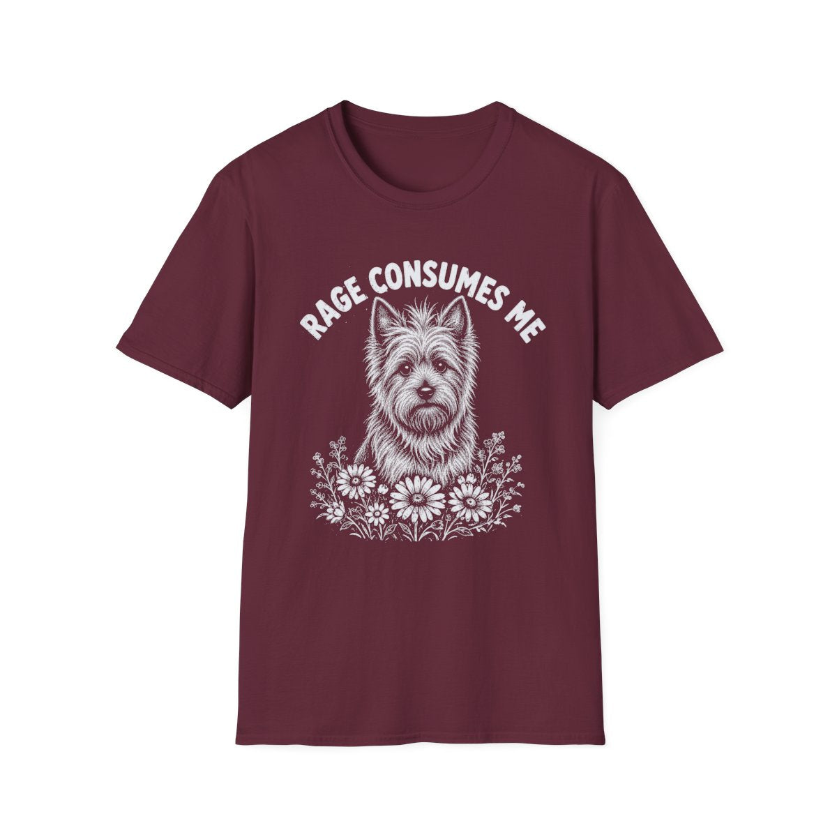 Australian Terrier Rage Consumes Me Tee - Maroon
