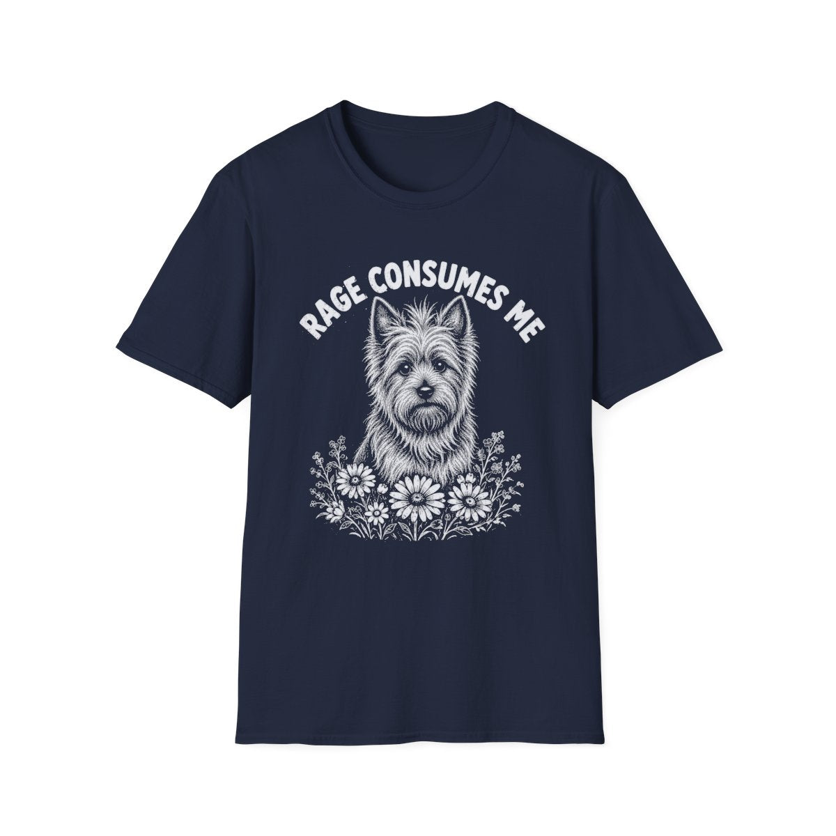 Australian Terrier Rage Consumes Me Tee - Navy