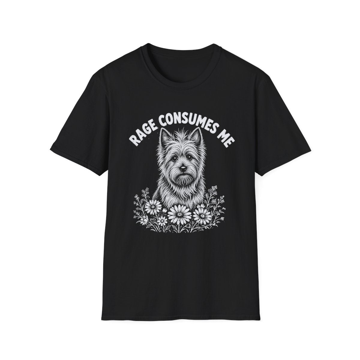 Australian Terrier Rage Consumes Me Tee - Black