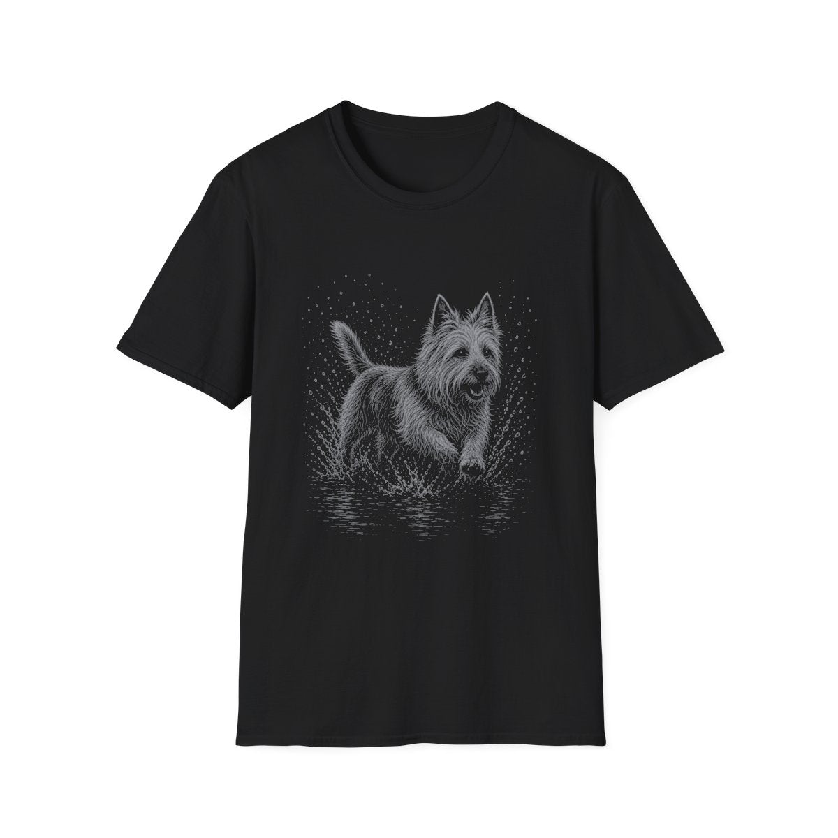 Australian Terrier Water Run Tee - Black
