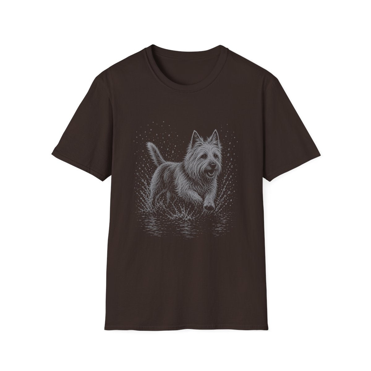 Australian Terrier Water Run Tee - Dark Chocolate