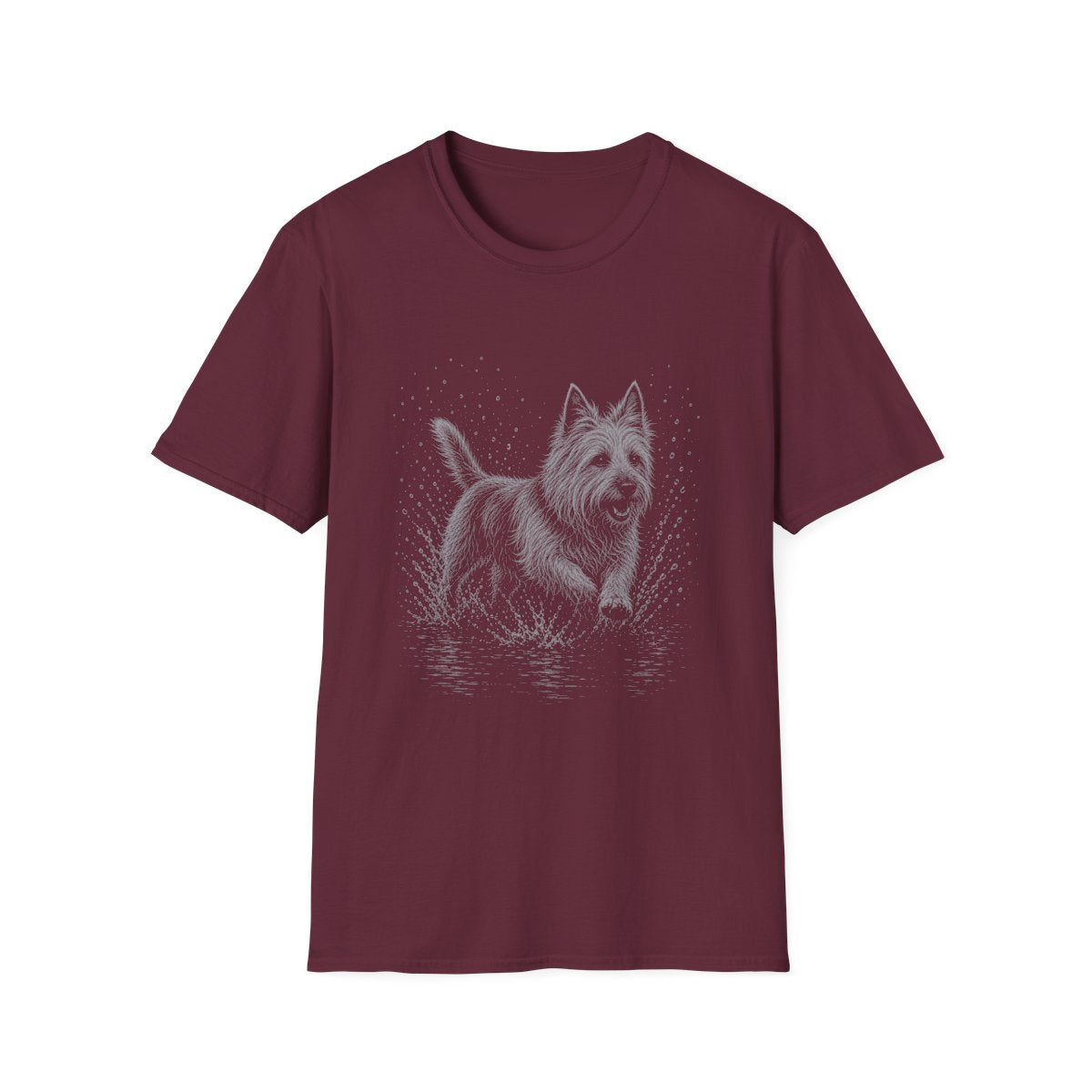 Australian Terrier Water Run Tee - Maroon