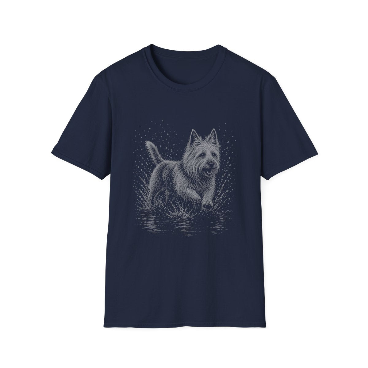 Australian Terrier Water Run Tee - Navy