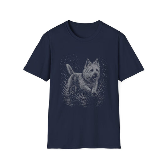 Australian Terrier Water Run Tee - Navy