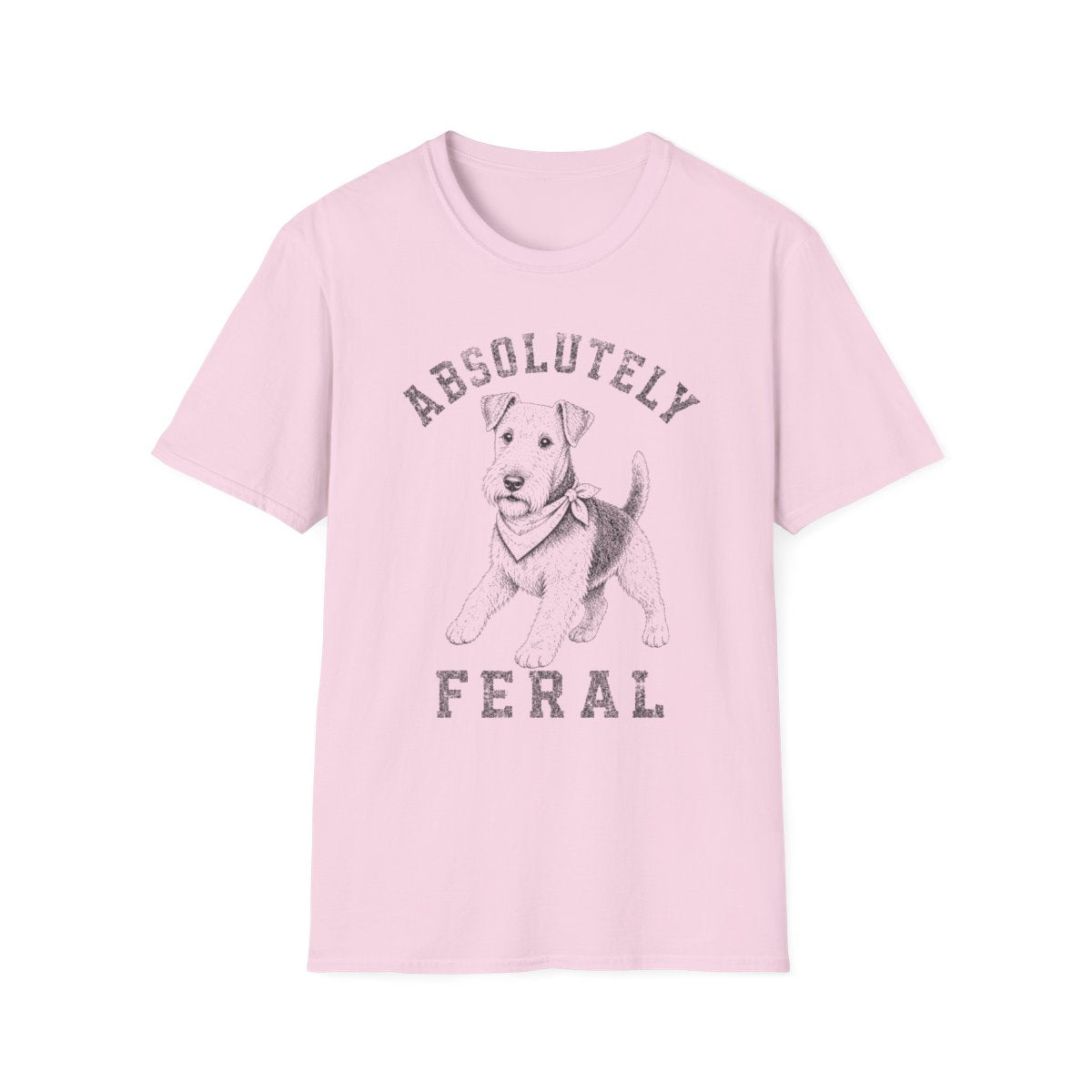 Bandana Airedale Terrier Tee - Light Pink