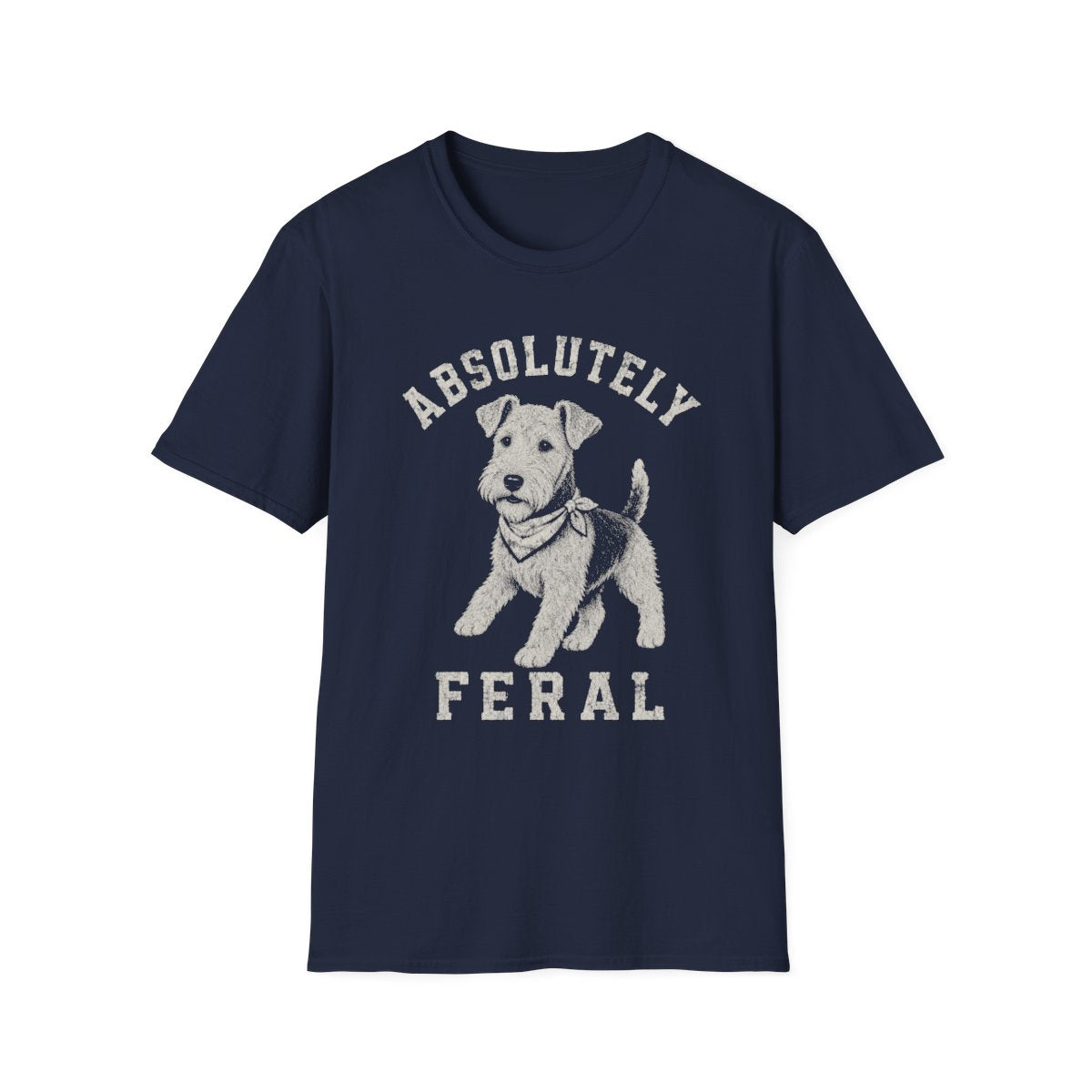 Bandana Airedale Terrier Tee - Navy