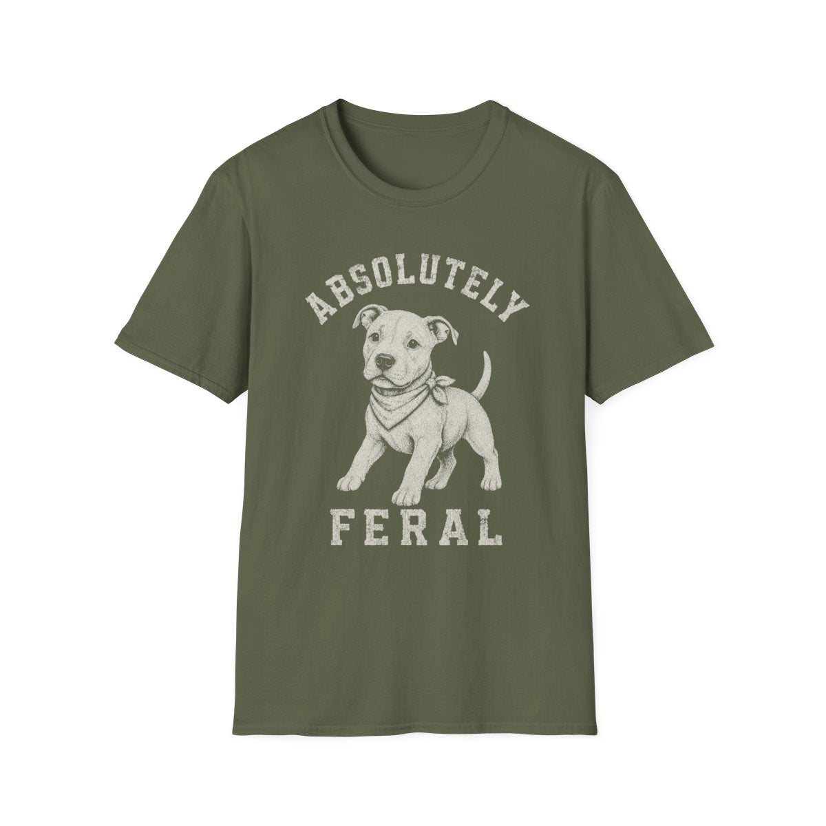 Bandana American Pit Bull Terrier Tee - Military Green