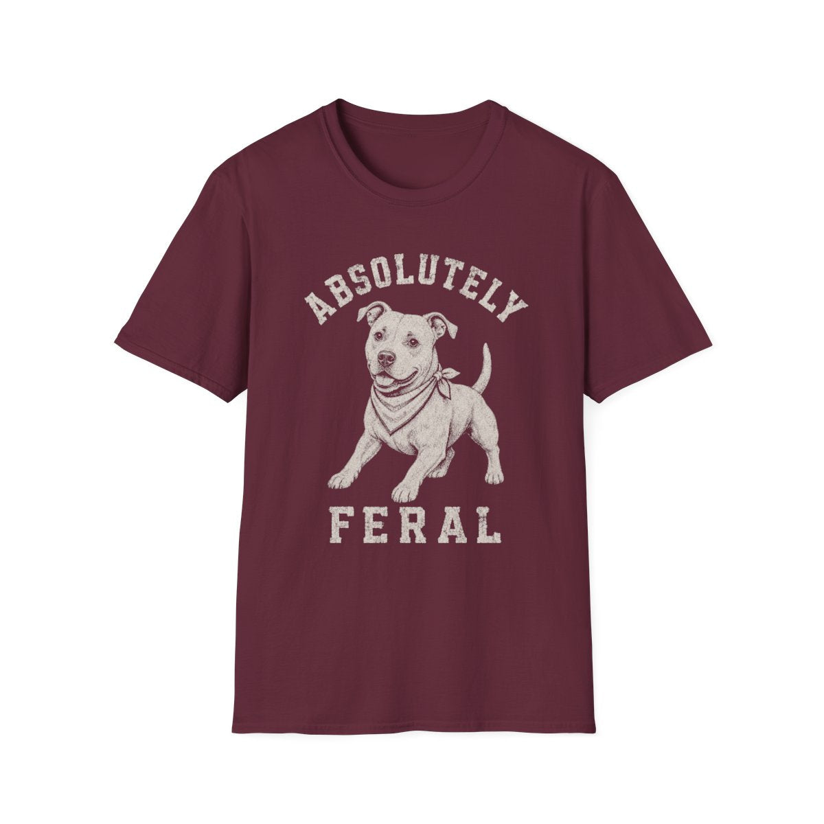 Bandana American Staffordshire Terrier Tee - Maroon
