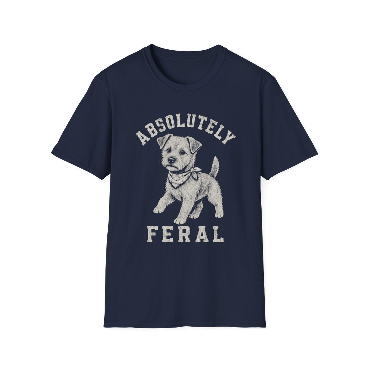 Bandana Border Terrier Tee - Navy