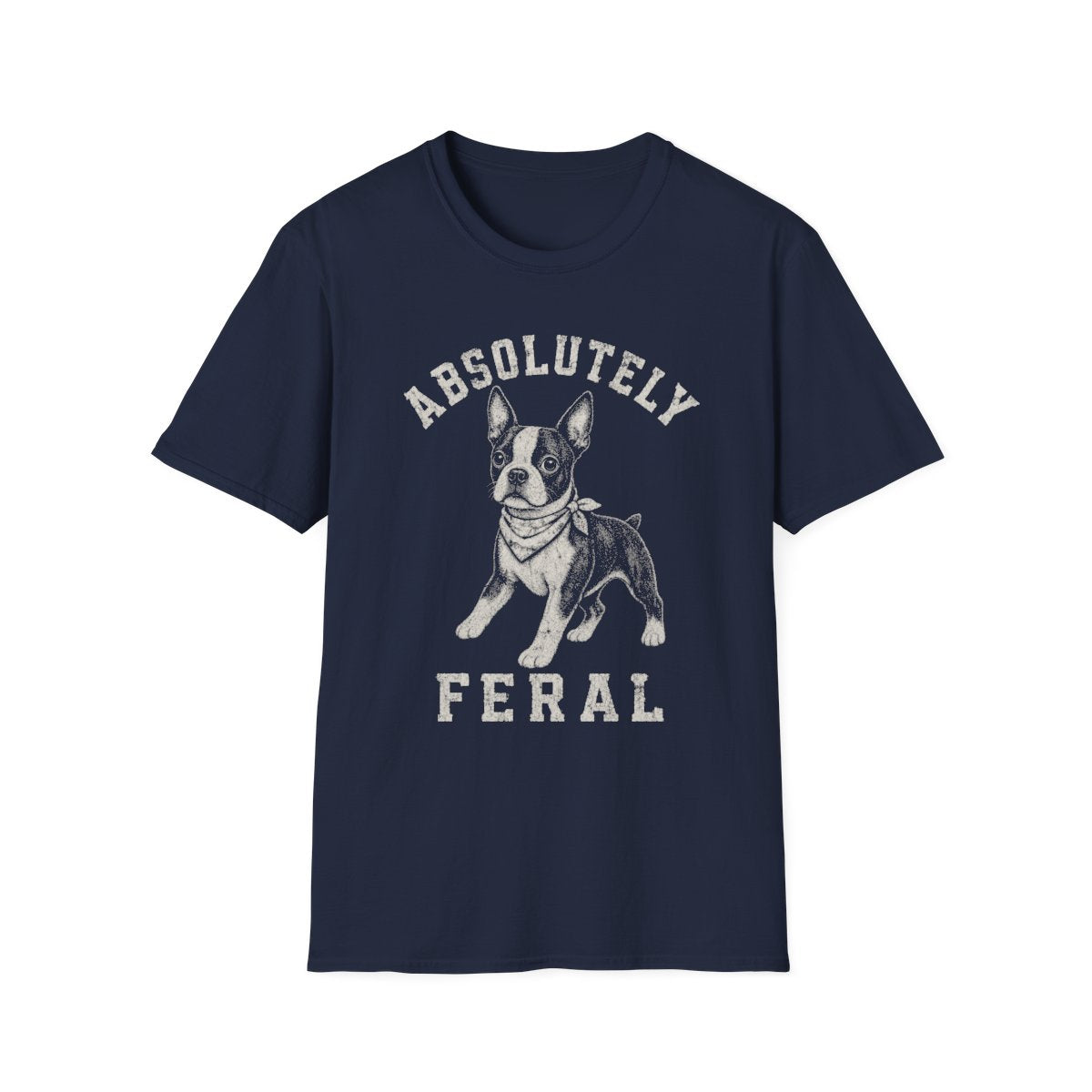 Bandana Boston Terrier Tee - Navy
