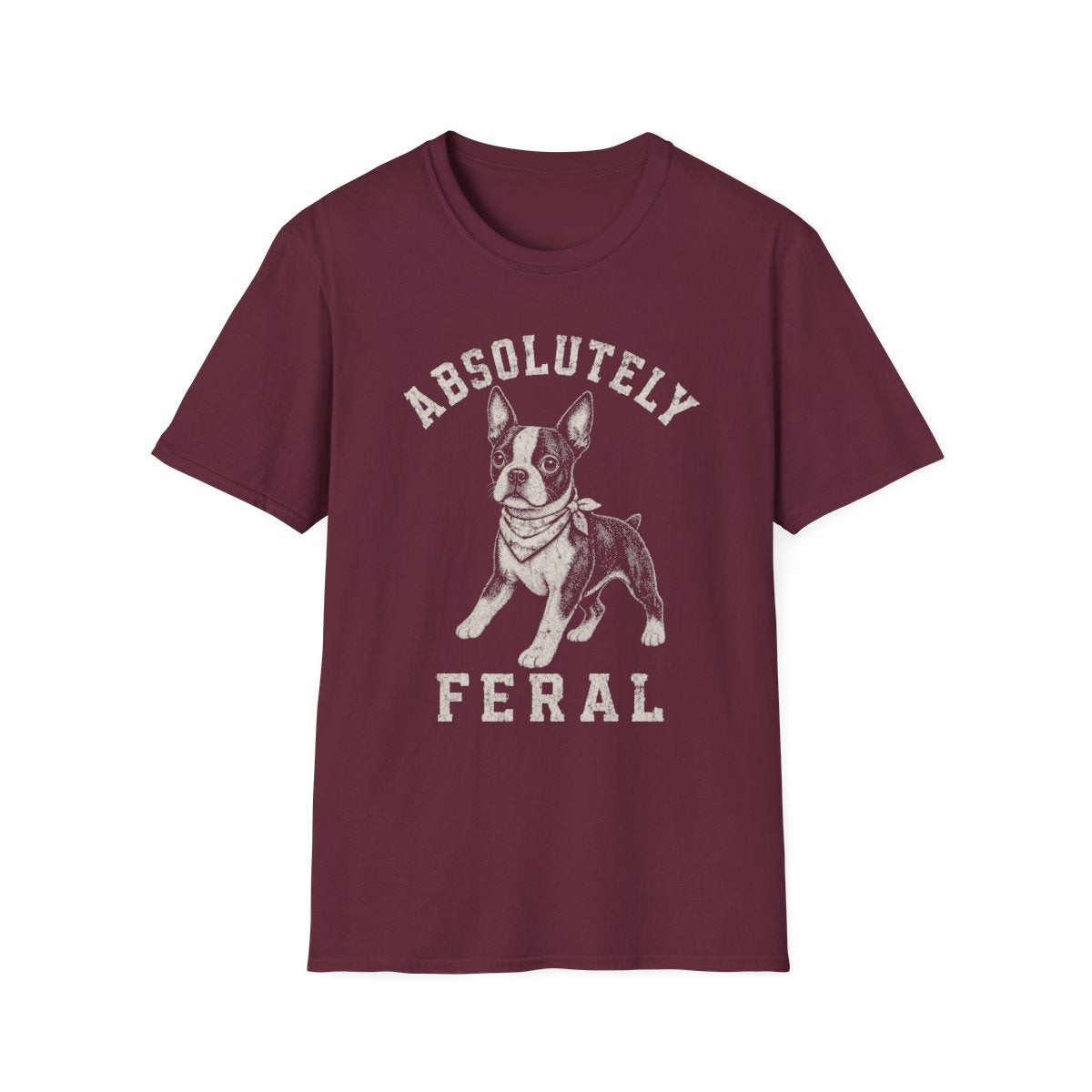 Bandana Boston Terrier Tee - Maroon