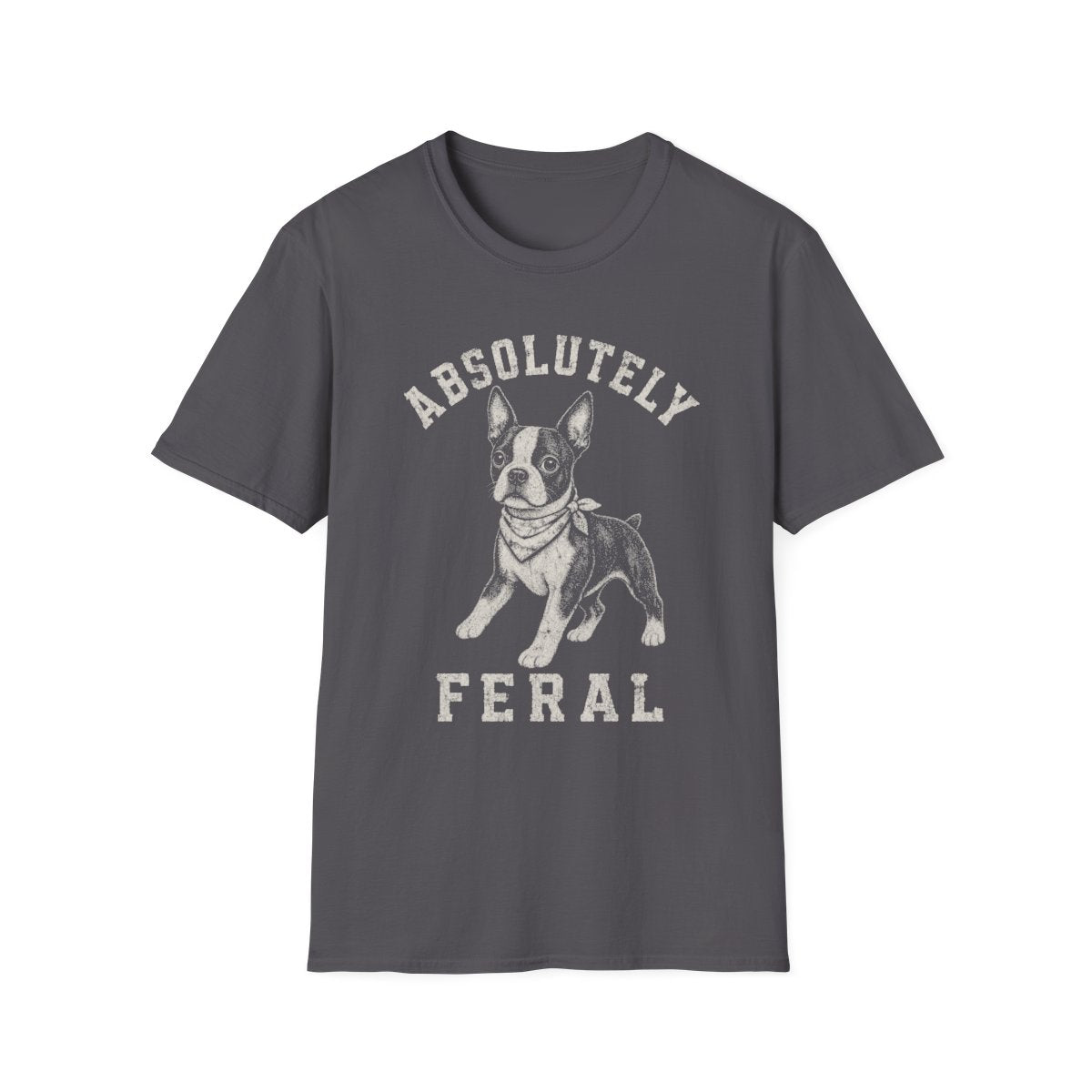 Bandana Boston Terrier Tee - Charcoal